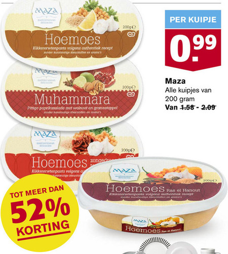 Maza   houmous folder aanbieding bij  Hoogvliet - details