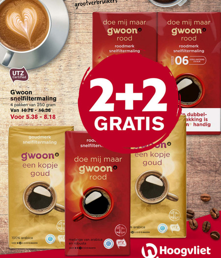 Gwoon   koffie folder aanbieding bij  Hoogvliet - details