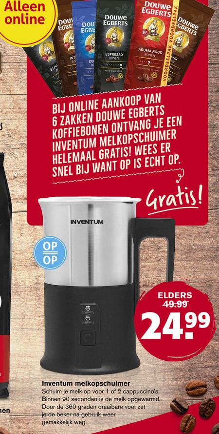 Douwe Egberts   koffiebonen, melkopschuimer folder aanbieding bij  Hoogvliet - details