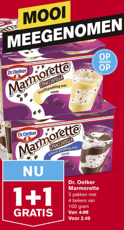 Dr Oetker   pudding folder aanbieding bij  Hoogvliet - details