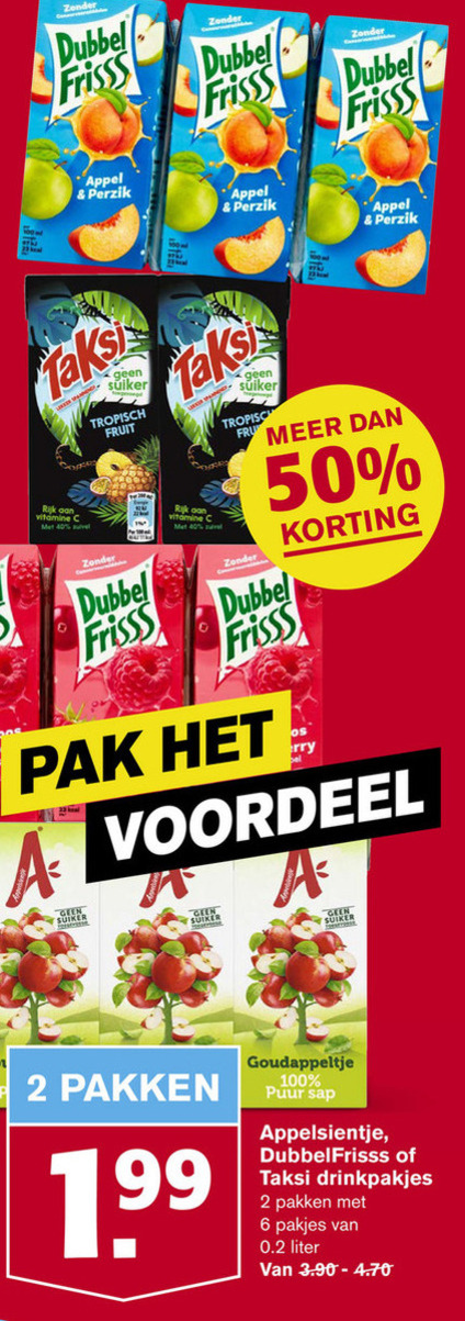 Dubbelfrisss   fruitdrank folder aanbieding bij  Hoogvliet - details