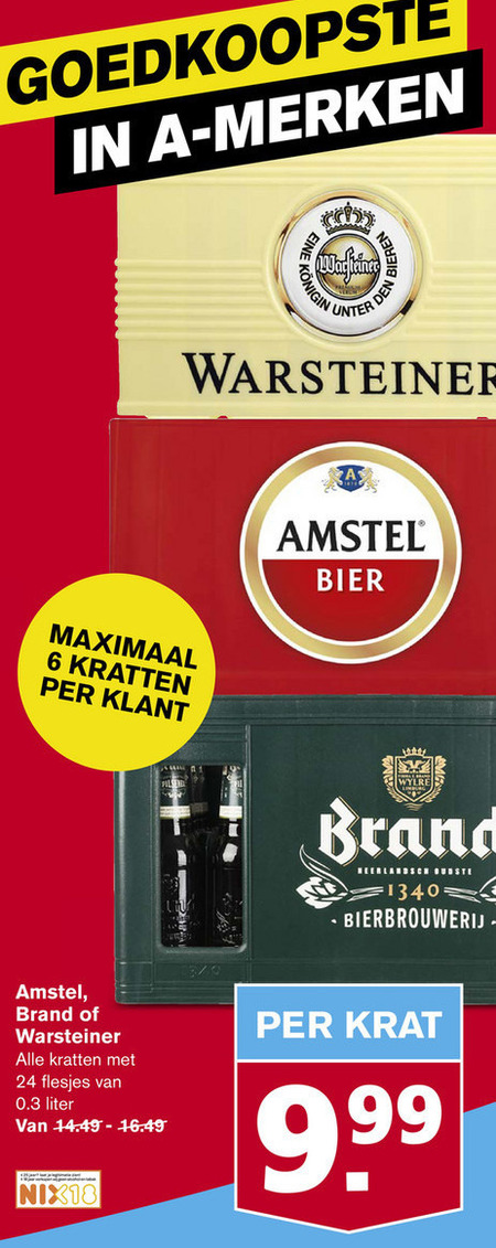 Warsteiner   krat bier folder aanbieding bij  Hoogvliet - details