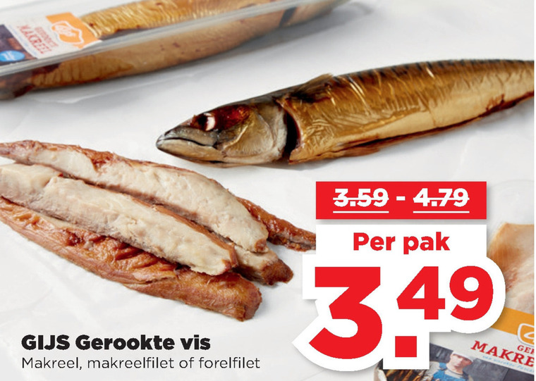 Gijs   forelfilet, makreelfilet folder aanbieding bij  Plus - details