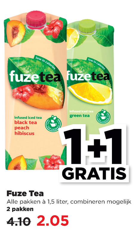 Fuze Tea   ice tea folder aanbieding bij  Plus - details