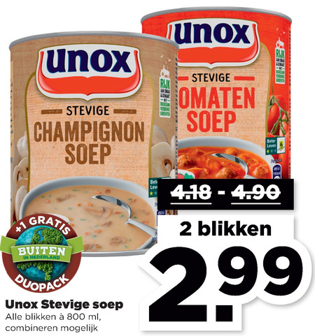 Unox   soep folder aanbieding bij  Plus - details