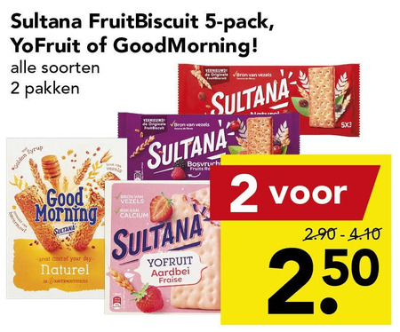 Sultana   fruitbiscuit folder aanbieding bij  Deen - details