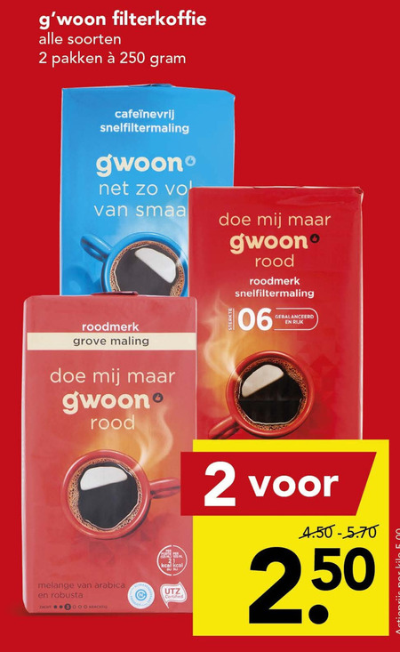 Gwoon   koffie folder aanbieding bij  Deen - details