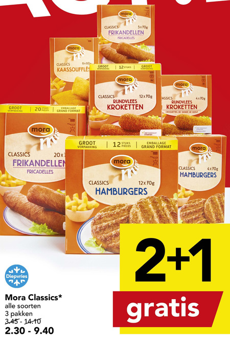 Mora   hamburger, kroket folder aanbieding bij  Deen - details