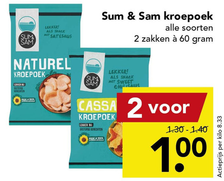 Sum and Sam   kroepoek folder aanbieding bij  Deen - details