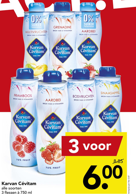 Karvan Cevitam   limonadesiroop folder aanbieding bij  Deen - details