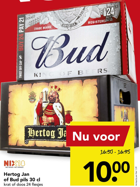 Bud   krat bier folder aanbieding bij  Deen - details