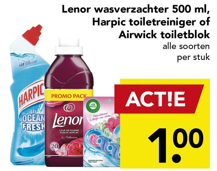 Harpic   wasverzachter, luchtverfrisser folder aanbieding bij  Deen - details