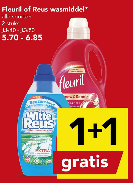 Witte Reus   wasmiddel folder aanbieding bij  Deen - details