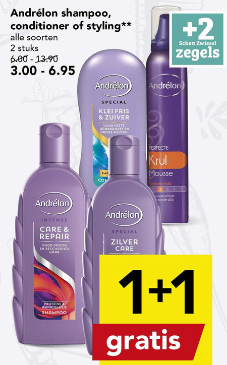 Andrelon   haargel, shampoo folder aanbieding bij  Deen - details