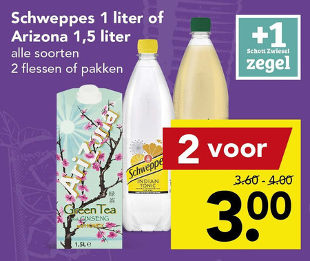 Schweppes   ice tea folder aanbieding bij  Deen - details