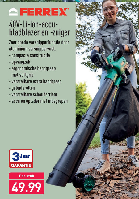 Ferrex   bladblazer folder aanbieding bij  Aldi - details