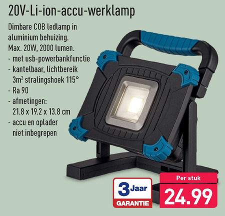 strelen Raad uitlokken bouwlamp folder aanbieding bij Aldi - details