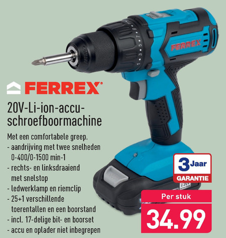 Oproepen verdieping lof Ferrex accuboormachine folder aanbieding bij Aldi - details