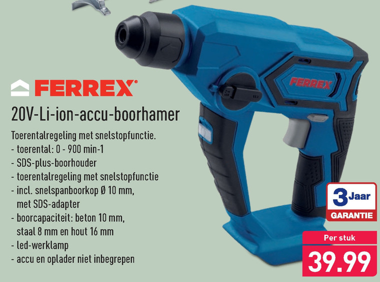 Ferrex   accuboormachine folder aanbieding bij  Aldi - details