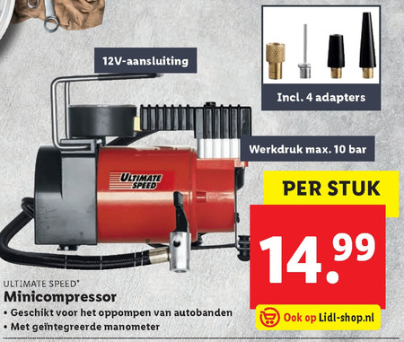 Ultimate Speed   draagbare compressorset folder aanbieding bij  Lidl - details