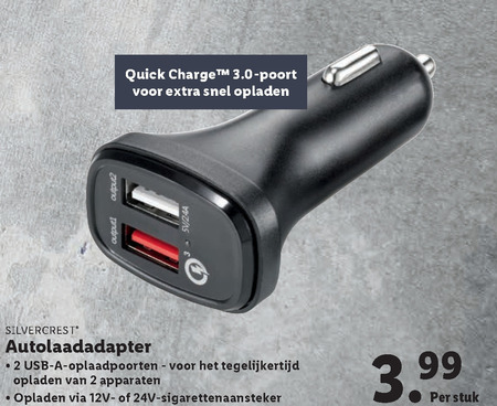 SilverCrest   usb 12volt adapter folder aanbieding bij  Lidl - details