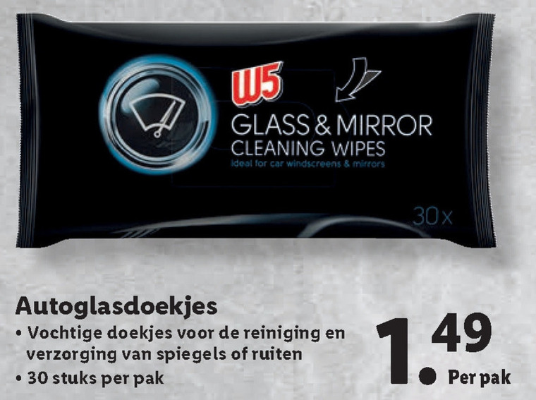 W5   autoreinigingsdoekjes folder aanbieding bij  Lidl - details