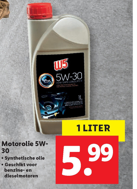 W5   motorolie folder aanbieding bij  Lidl - details