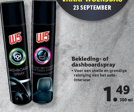 W5   cockpitspray folder aanbieding bij  Lidl - details