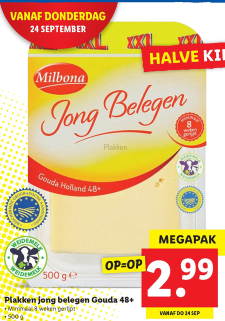 Milbona   kaasplakken folder aanbieding bij  Lidl - details