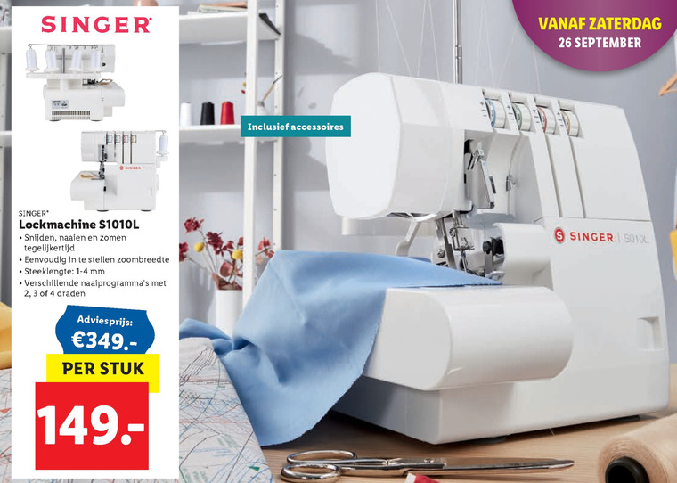 Singer   lockmachine folder aanbieding bij  Lidl - details