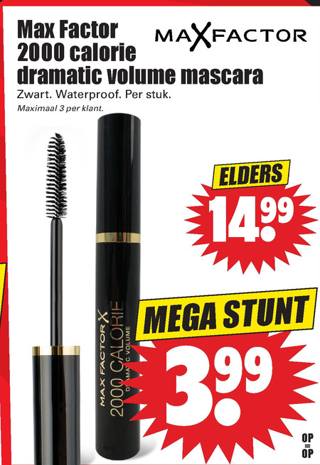 Max Factor   mascara folder aanbieding bij  Dirk - details