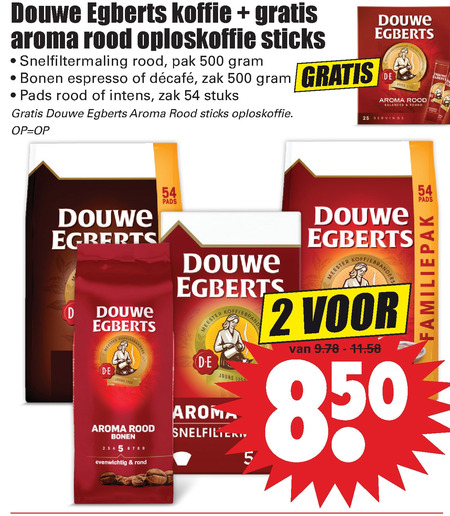 Douwe Egberts   koffiebonen, koffie folder aanbieding bij  Dirk - details