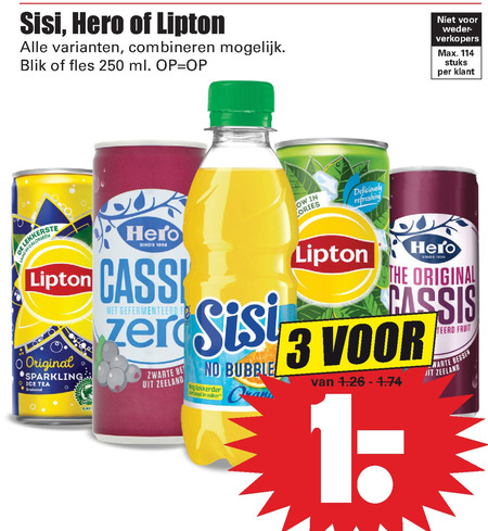 Hero   frisdrank, ice tea folder aanbieding bij  Dirk - details