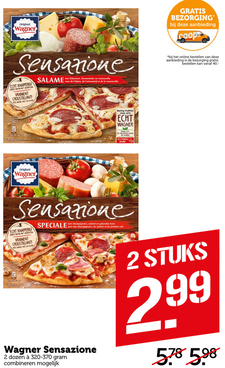 Wagner   diepvriespizza folder aanbieding bij  Coop - details