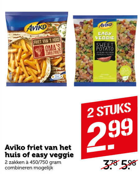 Aviko   patat, vegetarisch folder aanbieding bij  Coop - details