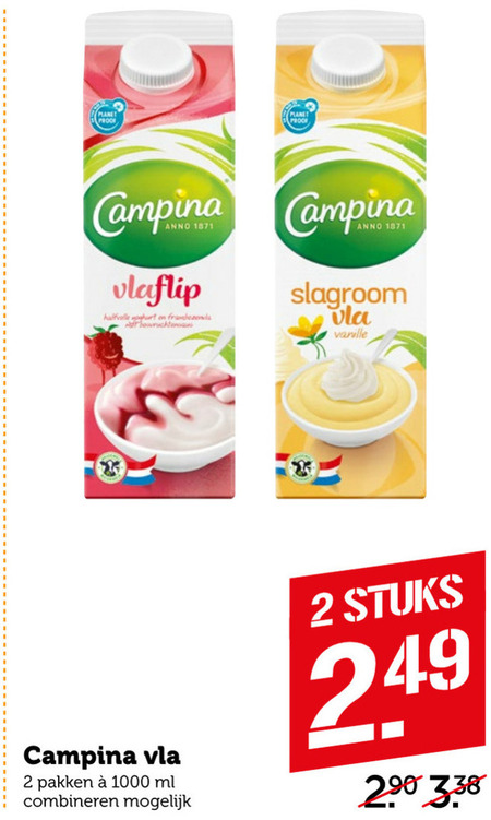 Campina   vla folder aanbieding bij  Coop - details