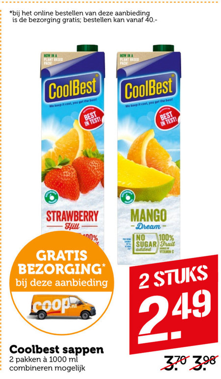 Coolbest   vruchtensap folder aanbieding bij  Coop - details