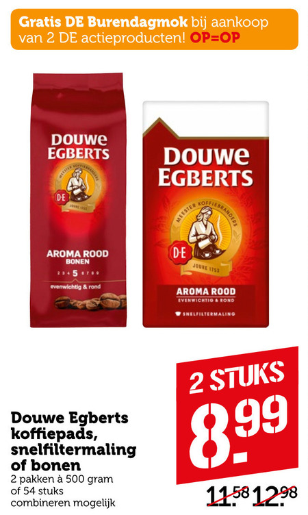 Douwe Egberts   koffie, koffiepad folder aanbieding bij  Coop - details