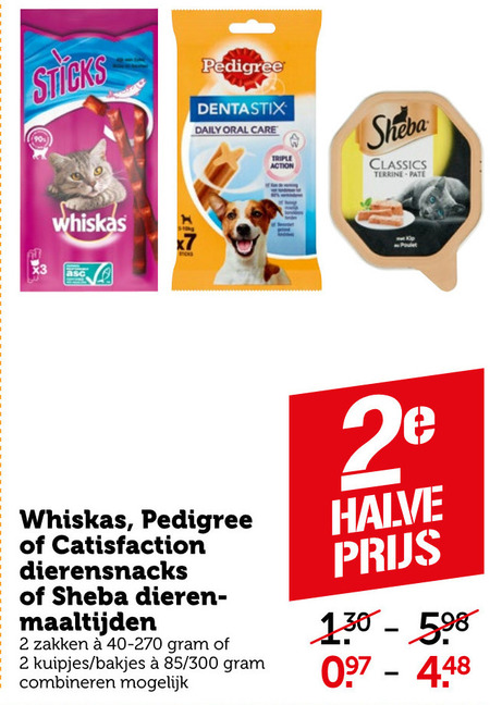 Pedigree Dentastix   kattenvoer, hondensnacks folder aanbieding bij  Coop - details