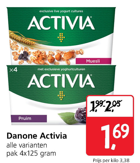 Danone Activia   vruchtenyoghurt folder aanbieding bij  Jan Linders - details