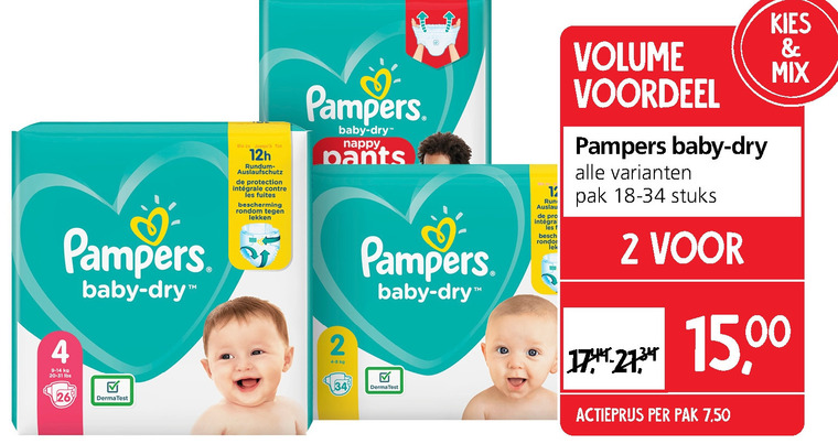 Pampers   luiers, luierbroekjes folder aanbieding bij  Jan Linders - details