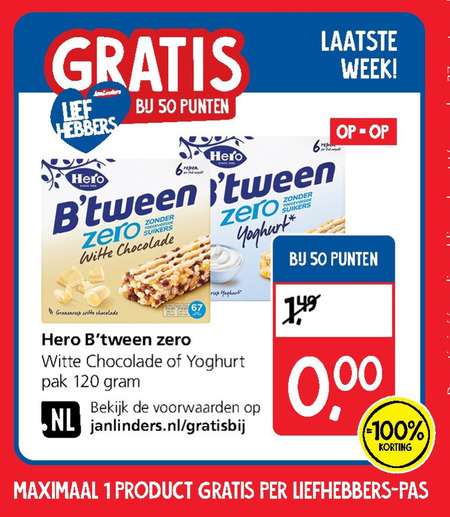 Hero   mueslireep folder aanbieding bij  Jan Linders - details