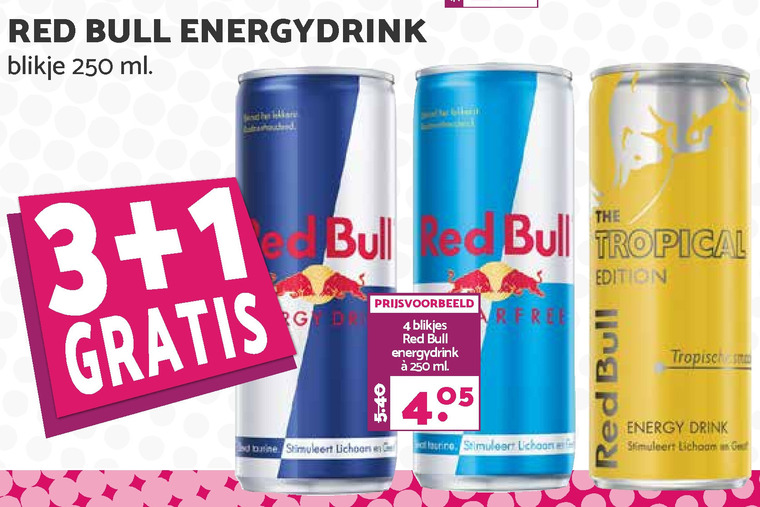 Red Bull   energiedrank folder aanbieding bij  MCD Supermarkt Basis - details