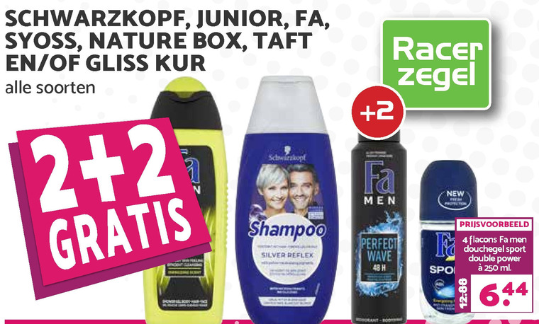 Gliss Kur   douchegel, hairspray folder aanbieding bij  MCD Supermarkt Basis - details