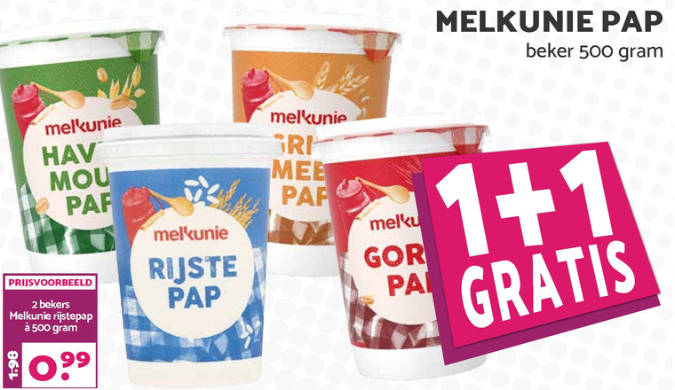 Melkunie   pap folder aanbieding bij  Boons Markt - details