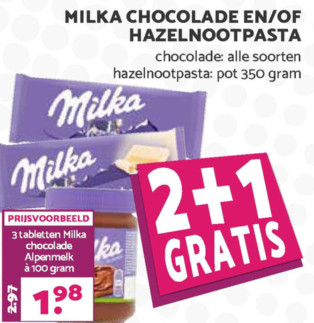 Milka   chocolade folder aanbieding bij  Boons Markt - details