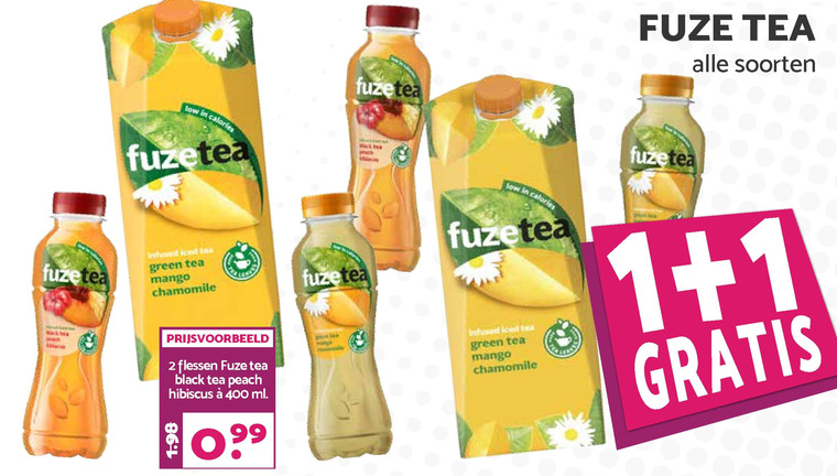 Fuze Tea   ice tea folder aanbieding bij  Boons Markt - details