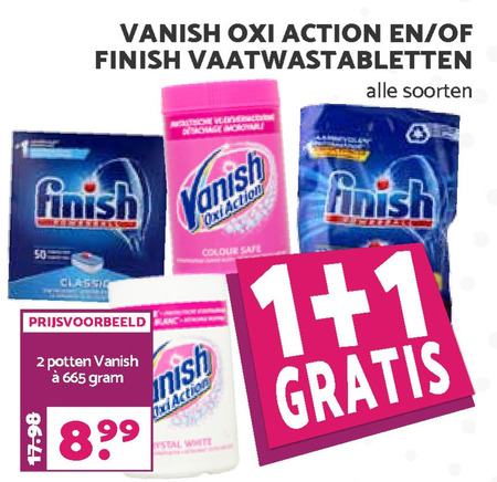 Finish   vlekkenverwijderaar, vaatwasmiddel folder aanbieding bij  Boons Markt - details