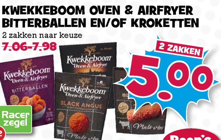 Kwekkeboom   bitterballen, snack folder aanbieding bij  Boons Markt - details