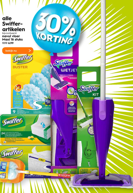 Swiffer   duster, vloerwisdoekjes folder aanbieding bij  Blokker - details